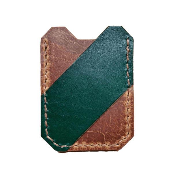 Elegáns, praktikus, minőségi, marhabőr kártyatartó – zöld,barna