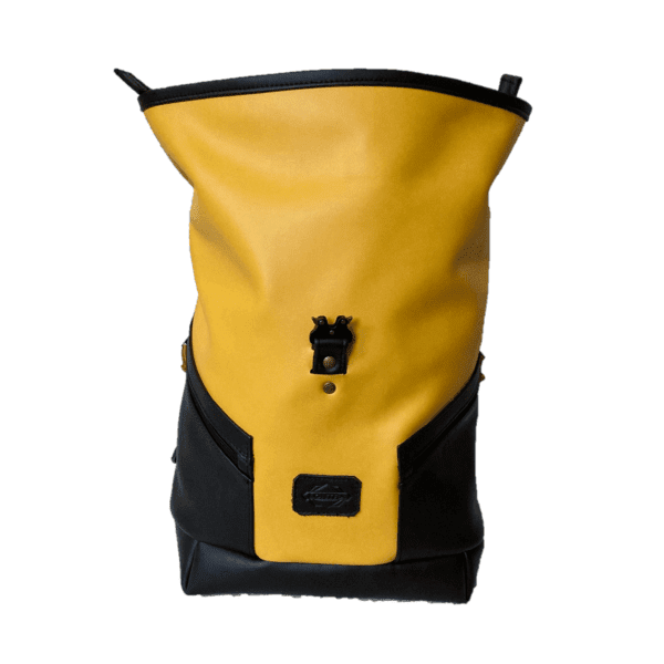 Magyar kézzel készített bőr hátizsák – napsárga,barna