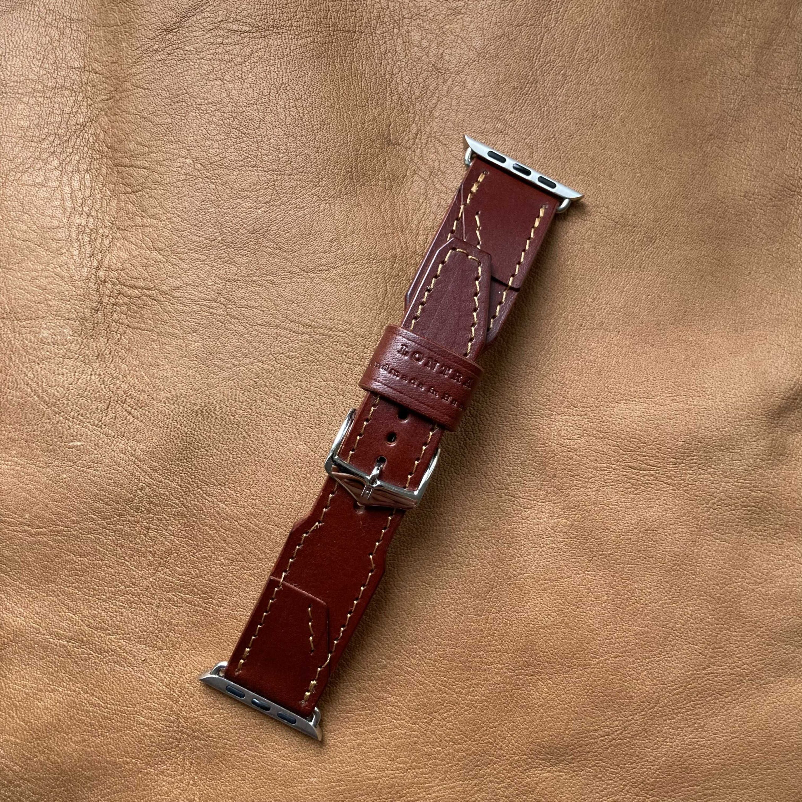 Burgundi barna bőr óraszíj – 22-20 mm, unisex karórához | Lontra