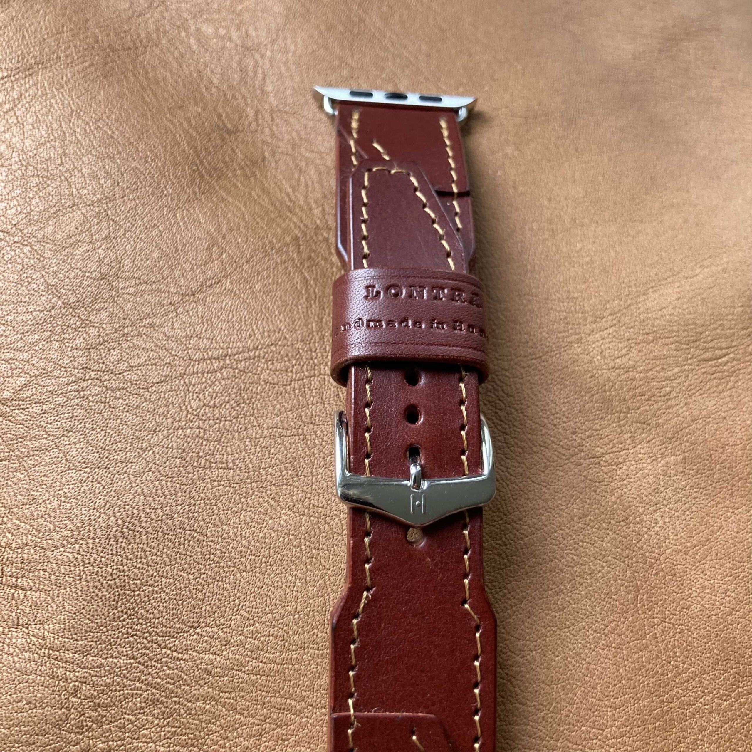 Burgundi barna bőr óraszíj – 22-20 mm, unisex karórához | Lontra - Image 4