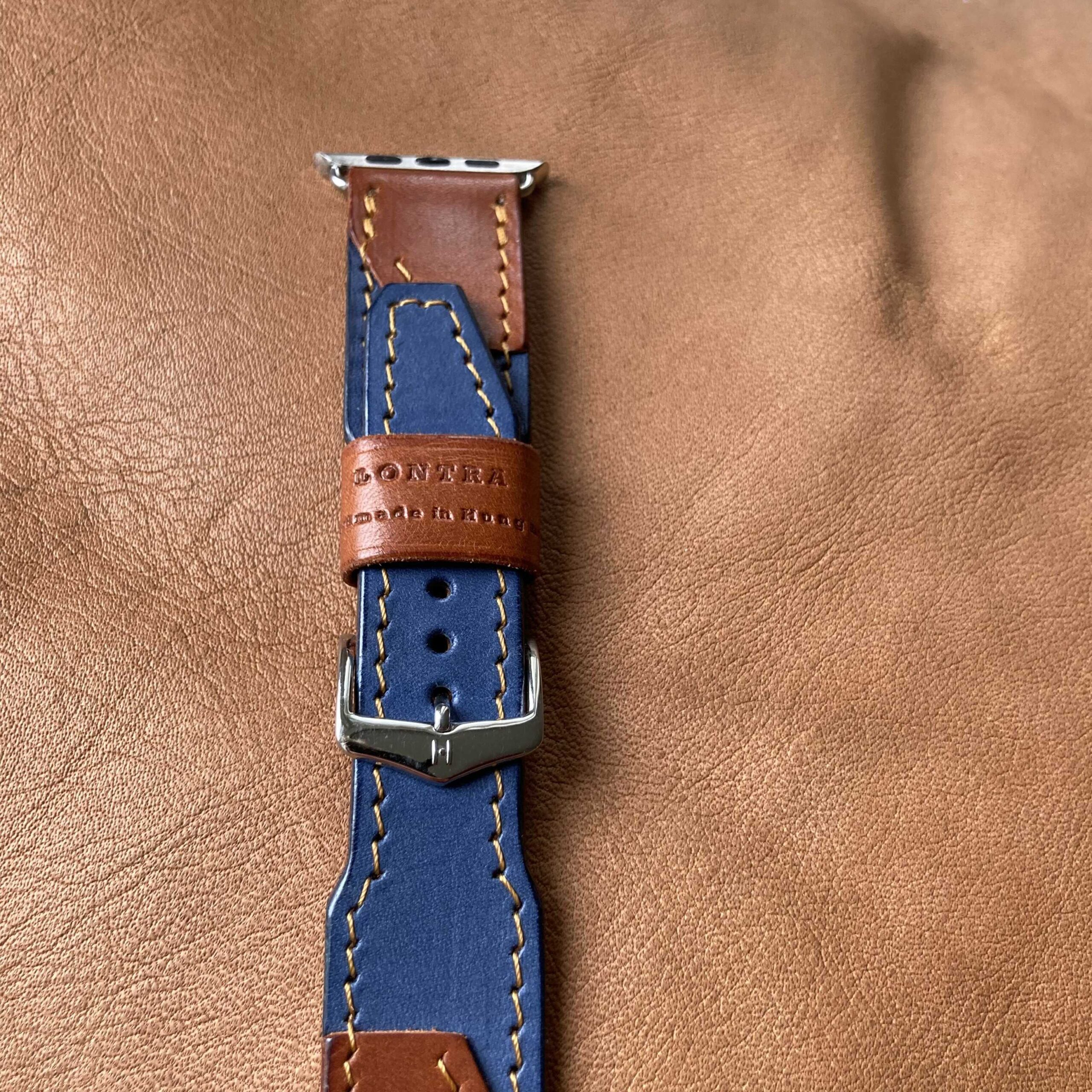 Óceán-barna bőr óraszíj – 22-20 mm, unisex karórához | Lontra - Image 3