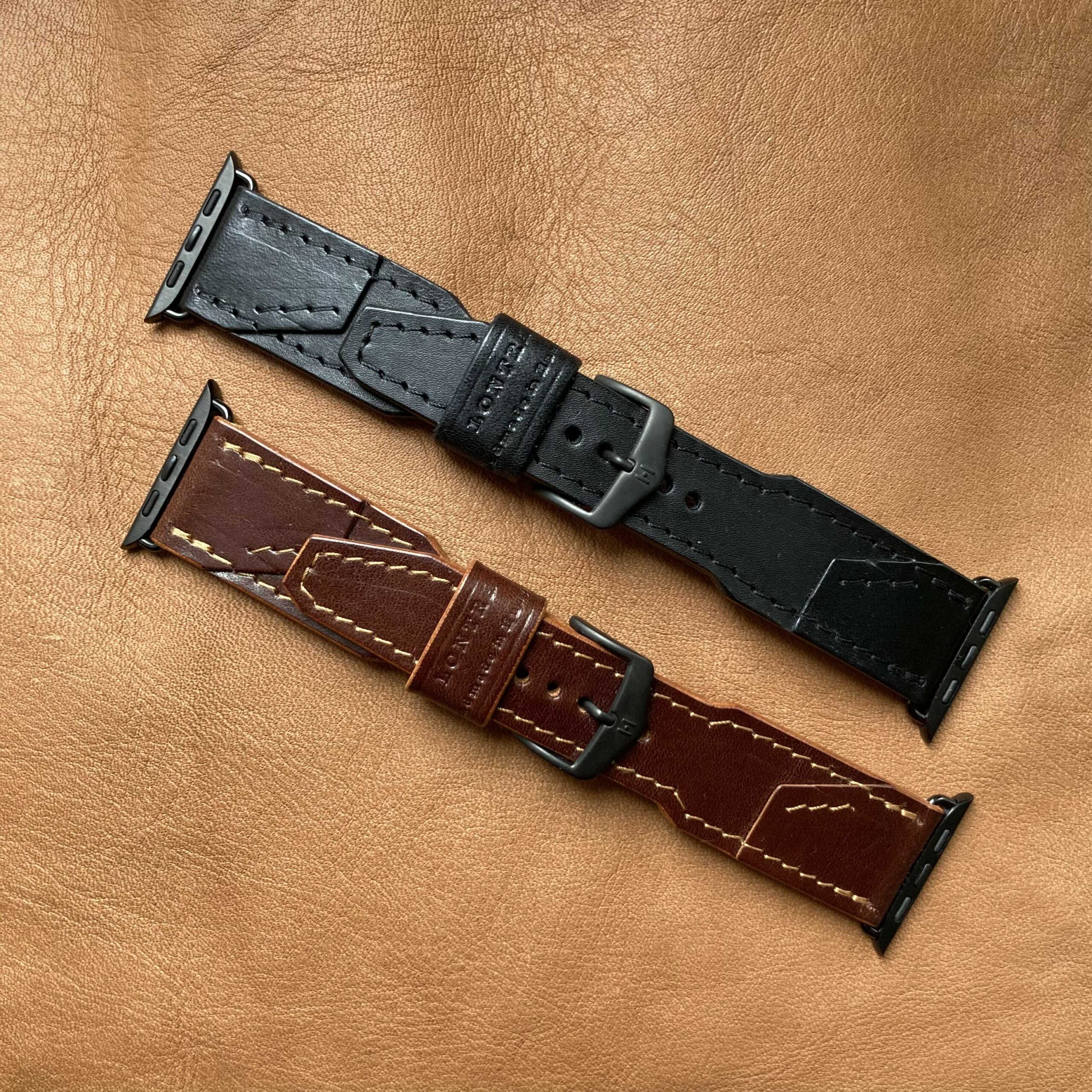 Gesztenye barna bőr óraszíj – 22-20 mm, unisex karórához | Lontra - Image 4