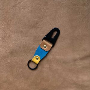 Sárga-türkiz bőr kulcstartó | Lontra