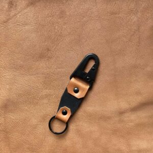 Fekete-barna bőr kulcstartó | Lontra
