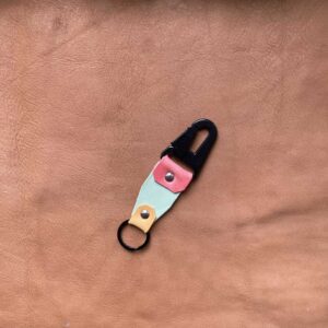 Balaton-pink-sárga barna bőr kulcstartó | Lontra