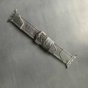 Fekete bőr óraszíj – 22-20 mm, unisex karórához | Lontra